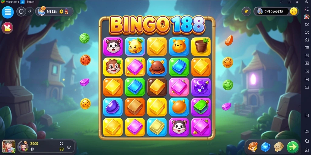 Gameplay seru BINGO188 dengan tantangan Match-3 yang menarik.