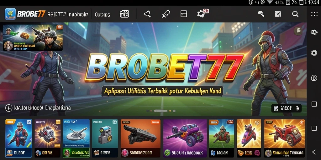 Screenshot tampilan antarmuka aplikasi BROBET77 yang intuitif dan praktis.