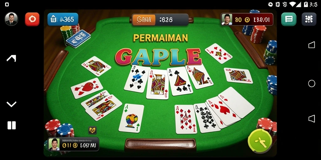 Screenshot gameplay CINA365 yang menampilkan suasana seru bermain Gaple.