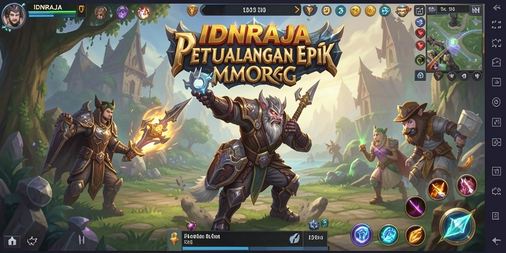 Screenshot IDNRAJA menampilkan aksi seru dalam game MMORPG.