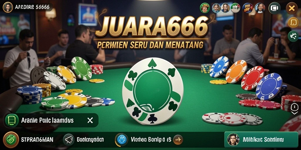 Tampilan gameplay Poker di JUARA666 yang seru dan kompetitif.