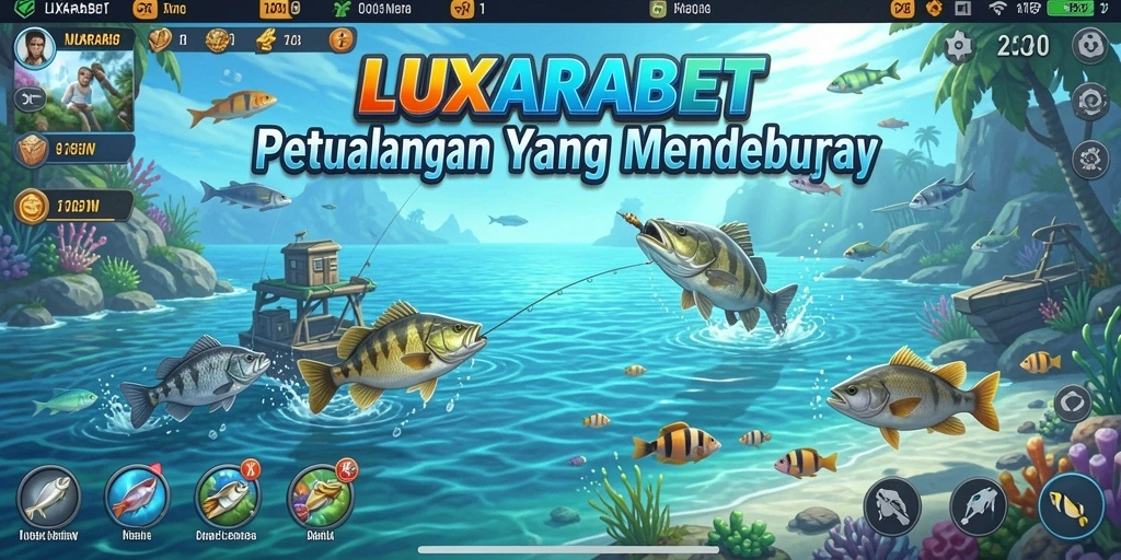 Tampilan gameplay LUXARABET yang menakjubkan dengan aksi memancing yang seru.