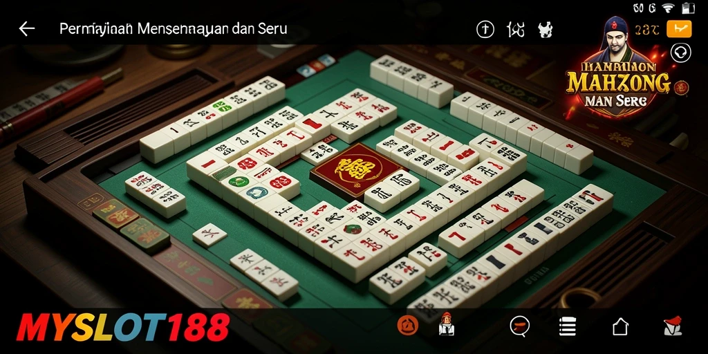 Tampilan gameplay MYSLOT188 yang menarik dan penuh aksi Mahjong.