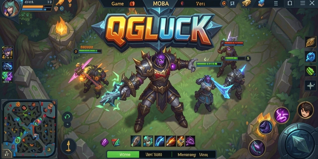 Tampilan gameplay menarik dari QGLUCK dalam pertarungan MOBA.