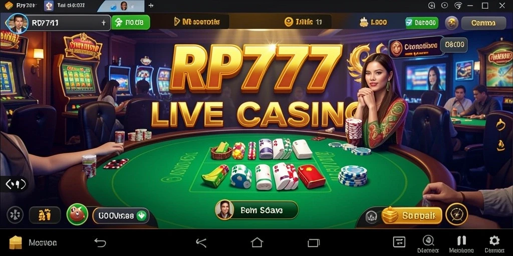 Tampilan gameplay RP777 yang mendebarkan dalam suasana Live Casino.