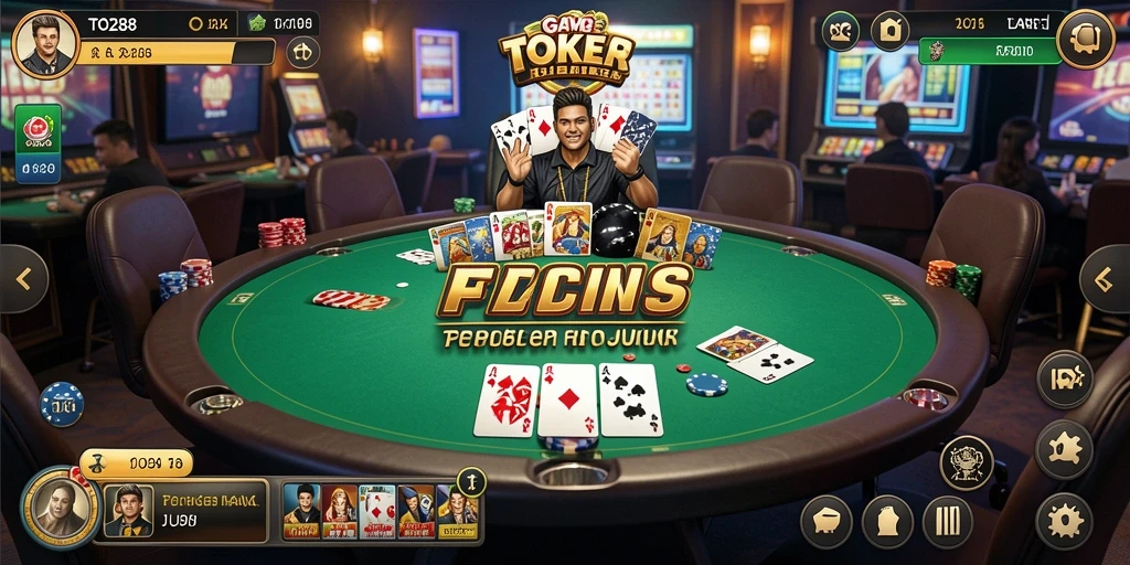 Tampilan gameplay Poker yang mendebarkan di TO288.