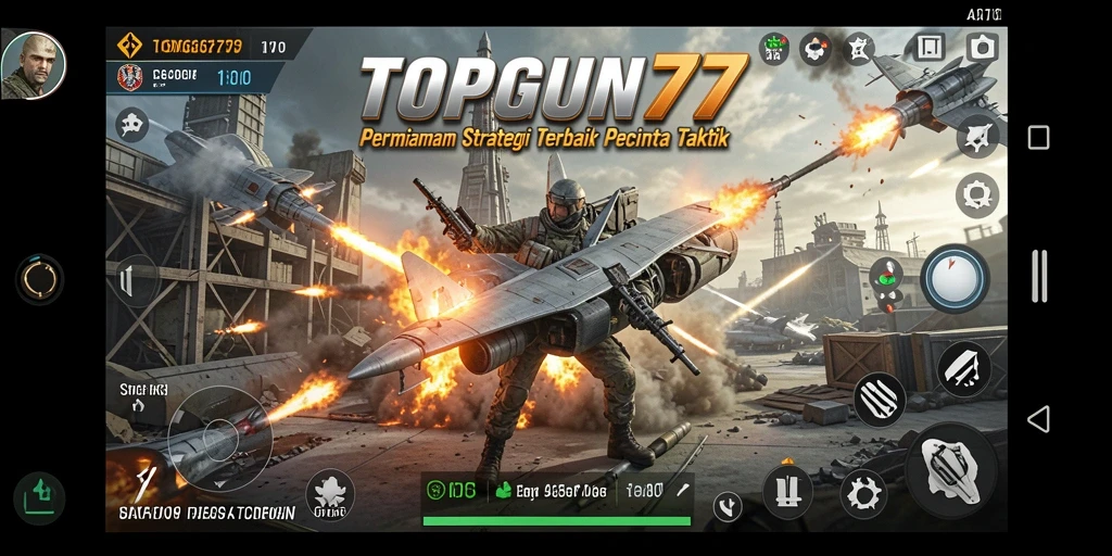 Tampilan menakjubkan dari gameplay taktik di TOPGUN77.