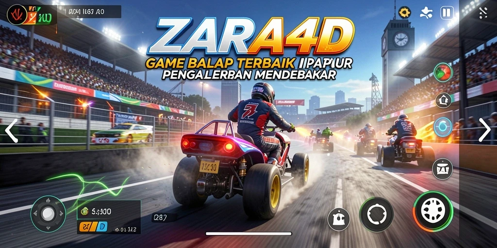 Screenshot gameplay ZARA4D menampilkan balapan yang seru dan mendebarkan.